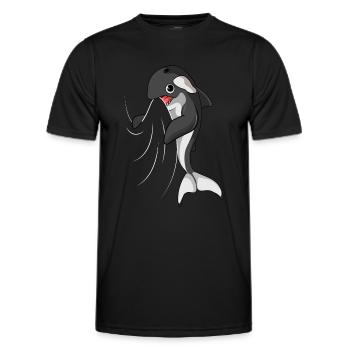 Orca Whale Killer Whale Enfants Garçons - T-shirt sport Homme - noir - Devant - AI Model Male 178 dark (178cm)
