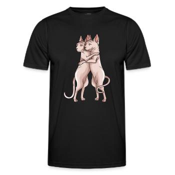 Sphynx Katze Sphinx Nacktkatze - Männer Funktions-T-Shirt - Schwarz - Vorne - AI Model Male 178 dark (178cm)