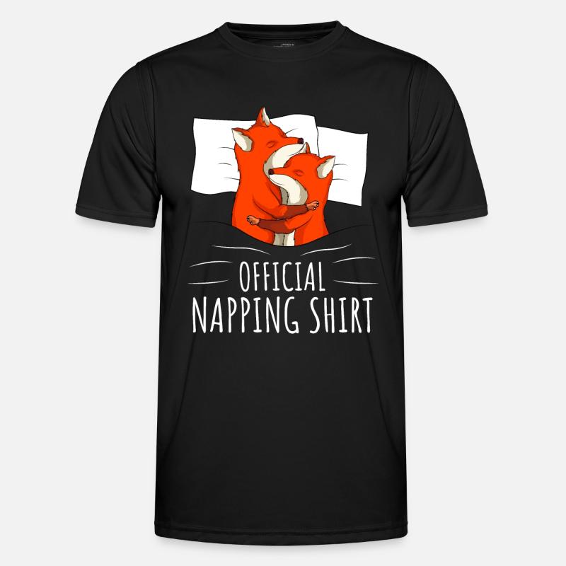 Fox Sleeping Shirt - Men's Functional T-Shirt - black