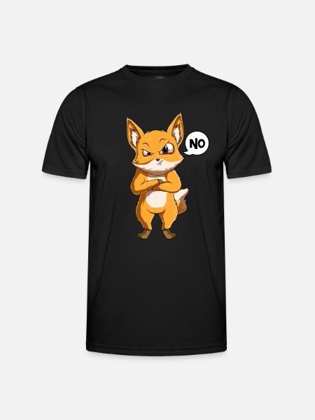Fuchs Kinder Jungen - Männer Funktions-T-Shirt - Schwarz