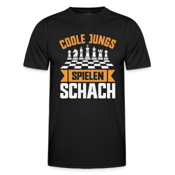 Schach Jungs Schachspieler Jungen - Männer Funktions-T-Shirt - Schwarz - Vorne - AI Model Male 178 dark (178cm)