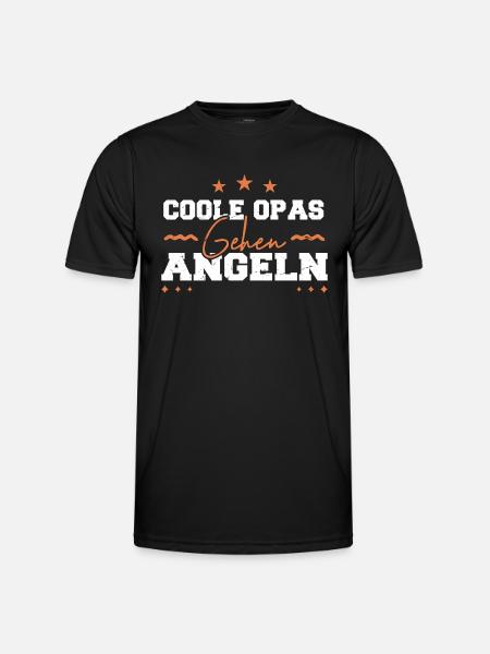 Coole Opas gehen Angeln Fisch - Männer Funktions-T-Shirt - Schwarz