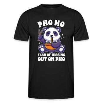 Lustige Pho Süßer Panda Eating Pho - Männer Funktions-T-Shirt - Schwarz - Vorne - AI Model Male 178 dark (178cm)