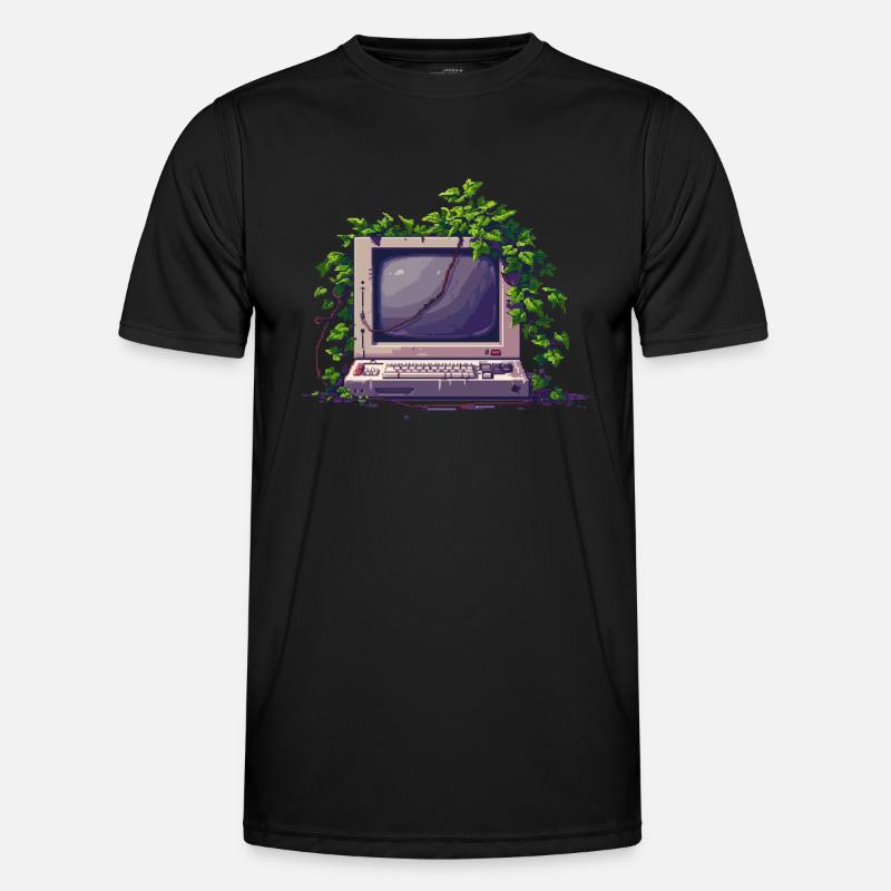Old Pixel Computer - Men's Functional T-Shirt - black