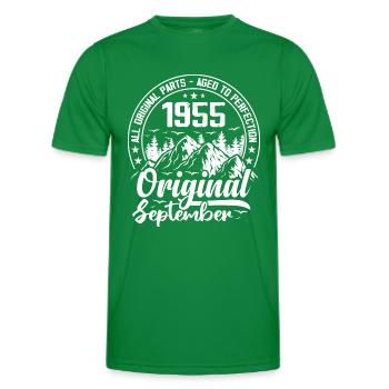 September 1955 Original:69 Jahre altes Geburtstagsgeschenk - Männer Funktions-T-Shirt - Kelly Green - Vorne - AI Model Male 178 dark (178cm)