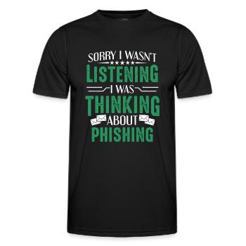 Cybersécurité Je pensais à Phishing Hacker - T-shirt sport Homme - noir - Devant - AI Model Male 178 dark (178cm)