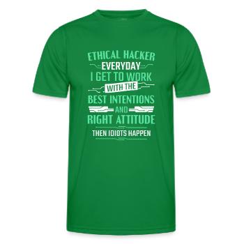 Cyber Ethical Hacker Everyday Cyber Hacking - Men's Functional T-Shirt - kelly green - Front - AI Model Male 178 dark (178cm)