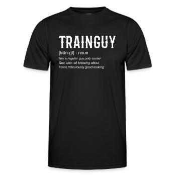 Conducteur de train Train Guy Ingénieur de train - T-shirt sport Homme - noir - Devant - AI Model Male 178 dark (178cm)