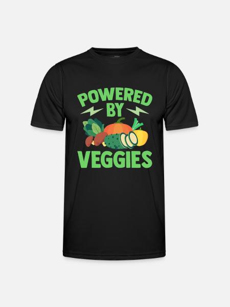 Vegetarian Powered By Veggies Vegan - Men's Functional T-Shirt - black