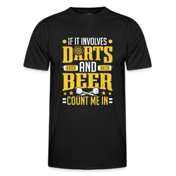 Darts Player Darts und Bier Dartboard - Männer Funktions-T-Shirt - Schwarz - Vorne - AI Model Male 178 dark (178cm)