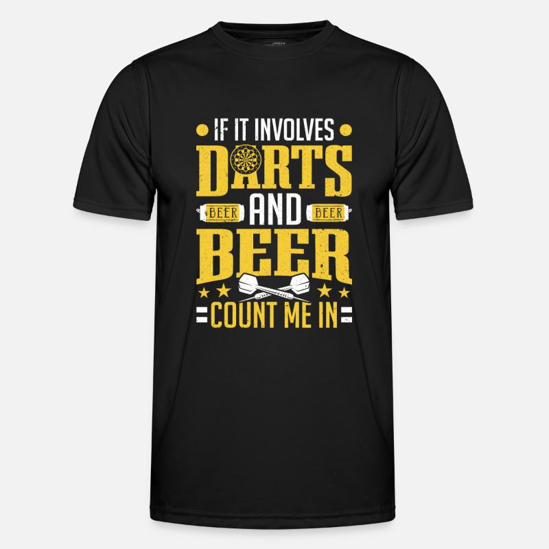 Darts Player Darts And Beer Dartboard Men's Functional T-Shirt