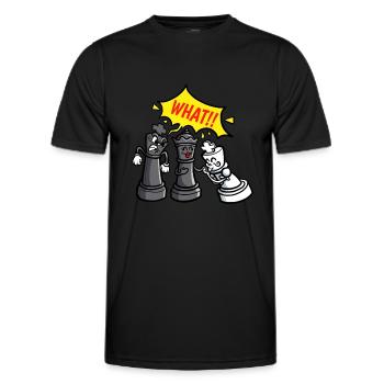Chess Board Chess Pieces King Kiss Chess Queen - Men's Functional T-Shirt - black - Front - AI Model Male 178 dark (178cm)