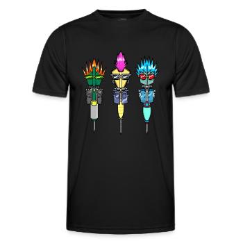 Joueur de fléchettes Fléchettes Flèches Punk Cheveux Fléchettes Fléchettes - T-shirt sport Homme - noir - Devant - AI Model Male 178 dark (178cm)