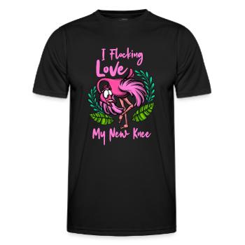 Chirurgie du genou Flamingo I Floquage Mon genou Récupération - T-shirt sport Homme - noir - Devant - AI Model Male 178 dark (178cm)