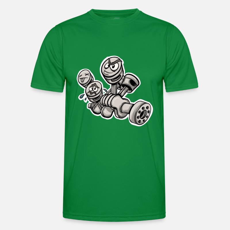 Arbeitsmotor Kolben Kfz-Mechaniker Männer Funktions-T-Shirt