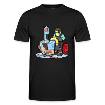 Schweißen Metall Mittelfingerschweisser - Männer Funktions-T-Shirt - Schwarz - Vorne - AI Model Male 178 dark (178cm)