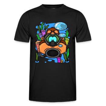 Scuba Diver Monkey Diving Goggles Scuba Diving - Männer Funktions-T-Shirt - Schwarz - Vorne - AI Model Male 178 dark (178cm)