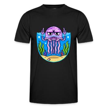Méduse méduse du majeur Méduse - T-shirt sport Homme - noir - Devant - AI Model Male 178 dark (178cm)