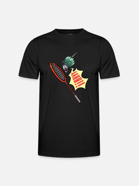 Badminton Player Shuttlecock Screaming Ahhh - Men's Functional T-Shirt - black