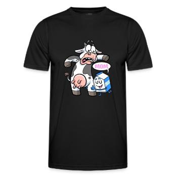 Milk Cartons Call Cow Mom Milk Farmer Cow - Men's Functional T-Shirt - black - Front - AI Model Male 178 dark (178cm)