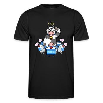 Milk Cartons Call Cow Mom Milk Farmer Cow - Men's Functional T-Shirt - black - Front - AI Model Male 178 dark (178cm)