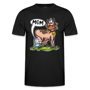 Milk Cartons Call Cow Mom Milk Farmer Cow - Men's Functional T-Shirt - black - Front - AI Model Male 178 dark (178cm)