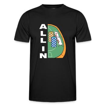 Joueur de poker 7 et 2 cartes de poker All In Poker - T-shirt sport Homme - noir - Devant - AI Model Male 178 dark (178cm)