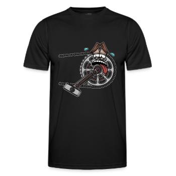 Cyclists Cycling Bicycle Sprocket Bicycle - Men's Functional T-Shirt - black - Front - AI Model Male 178 dark (178cm)