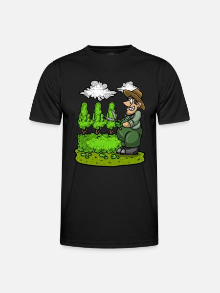 Gartengärtner Schnitthecke Mittelfinger Gartenarbeit - Männer Funktions-T-Shirt - Schwarz
