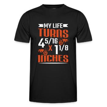 Shooting My Life Turns Inches Clay Shooting - Männer Funktions-T-Shirt - Schwarz - Vorne - AI Model Male 178 dark (178cm)
