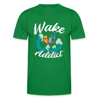 Wakeboarder Wake Addict Wakeboard Wakeboarding - T-shirt sport Homme - vert - Devant - AI Model Male 178 dark (178cm)