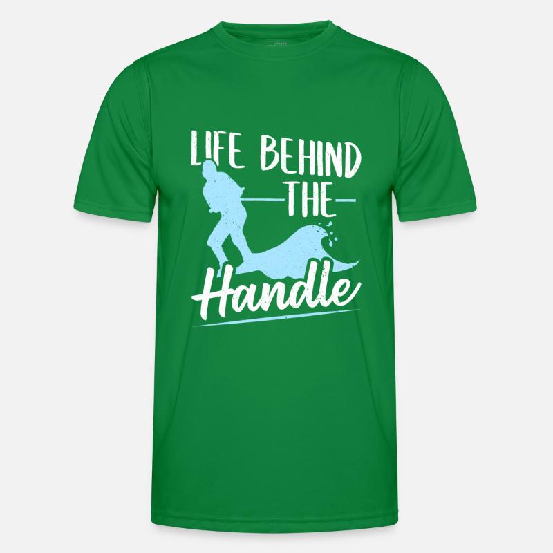 Leben hinter dem Griff Wakeboard Wakeboarding Männer Funktions-T-Shirt