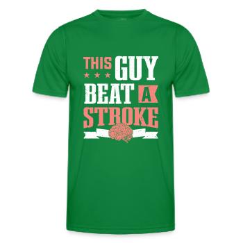 Dieser Typ schlug einen Schlaganfall-Schlaganfall-Überlebenden - Männer Funktions-T-Shirt - Kelly Green - Vorne - AI Model Male 178 dark (178cm)