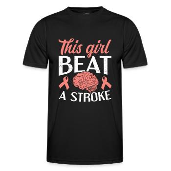 This Girl Beat A Stroke Stroke Survivor - Men's Functional T-Shirt - black - Front - AI Model Male 178 dark (178cm)