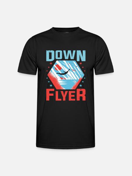 Down Flyer Cliff Jumping - Men's Functional T-Shirt - black