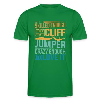 Skilled Enough To Be A Cliff Jumper Cliff Jumping - Men's Functional T-Shirt - kelly green - Front - AI Model Male 178 dark (178cm)