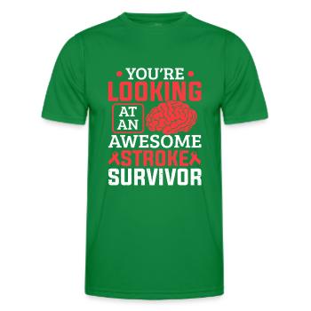 Du siehst einen großartigen Schlaganfall-Überlebenden - Männer Funktions-T-Shirt - Kelly Green - Vorne - AI Model Male 178 dark (178cm)