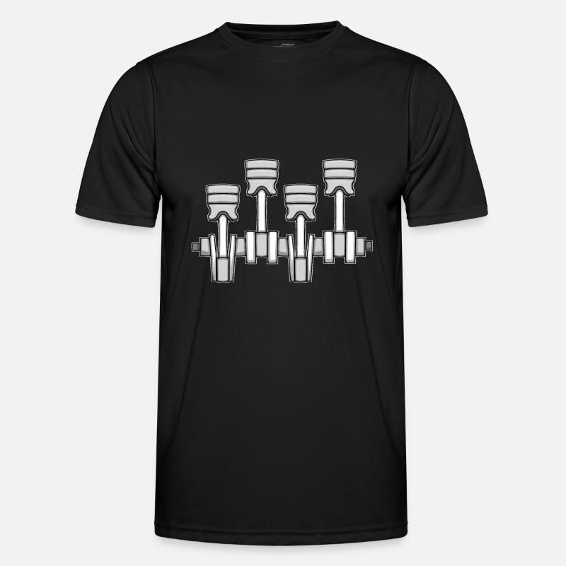 Kolbenauto Mechainc - Männer Funktions-T-Shirt - Schwarz