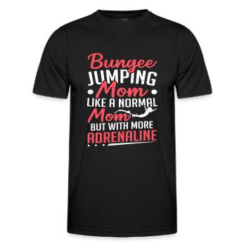 Bungee Jumping Mama Adrenalin Bungee Jumping - Männer Funktions-T-Shirt - Schwarz - Vorne - AI Model Male 178 dark (178cm)