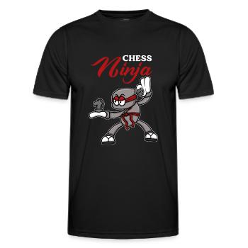 Chess Board Chess Ninja Fighter Chess - Men's Functional T-Shirt - black - Front - AI Model Male 178 dark (178cm)