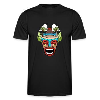 Tiki Head Tiki Hawaï Hawaï Luau - T-shirt sport Homme - noir - Devant - AI Model Male 178 dark (178cm)