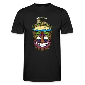 Tiki Head Tiki Hawaï Hawaï Luau - T-shirt sport Homme - noir - Devant - AI Model Male 178 dark (178cm)