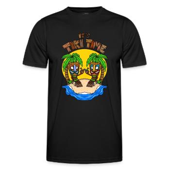 C’est Tiki Time Head Tiki Hawaiian Hawaii Luau - T-shirt sport Homme - noir - Devant - AI Model Male 178 dark (178cm)
