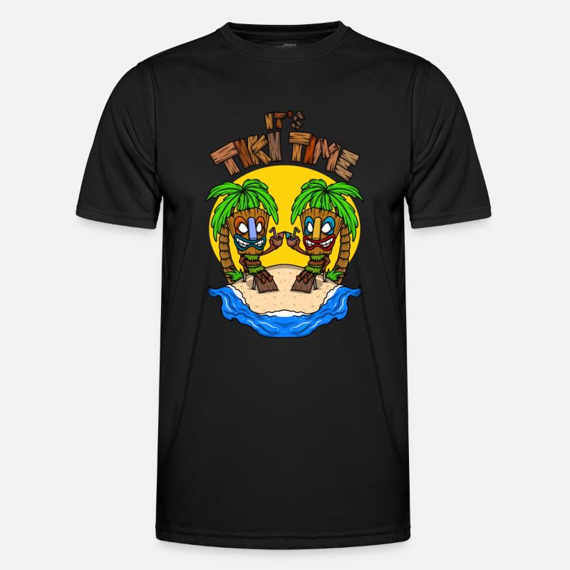 C’est Tiki Time Head Tiki Hawaiian Hawaii Luau T-shirt sport Homme