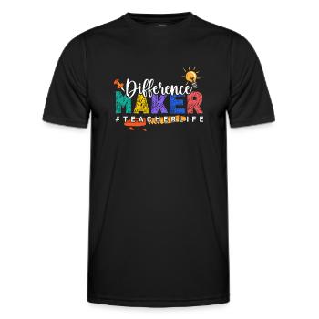 Les enseignants présentent le cours de formation des enseignants école d’enseignants - T-shirt sport Homme - noir - Devant - AI Model Male 178 dark (178cm)