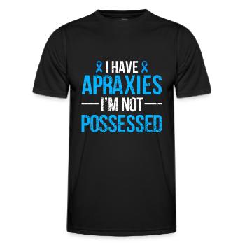 Conscience de l’apraxie de la parole J’ai une apraxie de la parole - T-shirt sport Homme - noir - Devant - AI Model Male 178 dark (178cm)