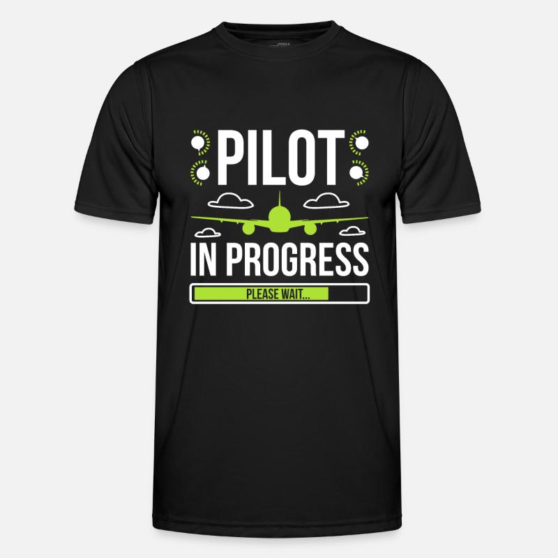 Aviator Pilot in Arbeit - Männer Funktions-T-Shirt - Schwarz
