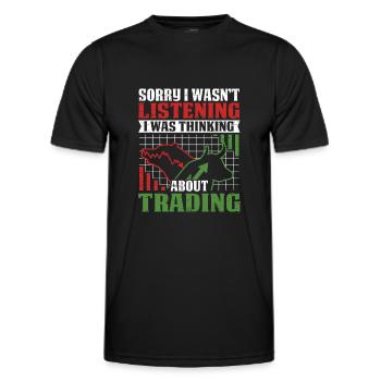 Börsenhändler Ich dachte über den Handel nach - Männer Funktions-T-Shirt - Schwarz - Vorne - AI Model Male 178 dark (178cm)