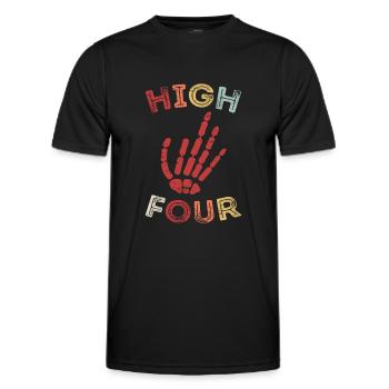 Finger Amputation High Four Finger Amputee - T-shirt sport Homme - noir - Devant - AI Model Male 178 dark (178cm)