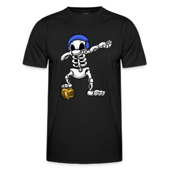 Wasserball-Teamplayer Dabbing Skeleton Wassersport - Männer Funktions-T-Shirt - Schwarz - Vorne - AI Model Male 178 dark (178cm)